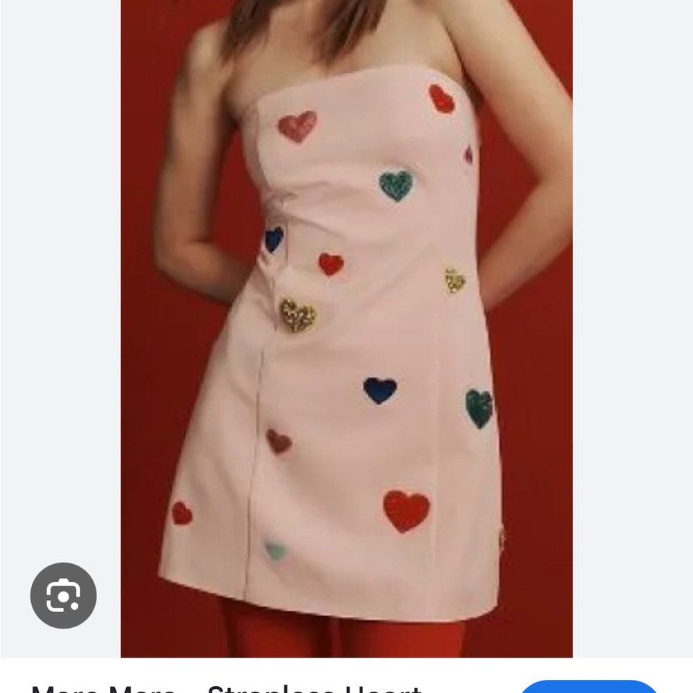 Mare Mare for Anthropologie Strapless Heart Dress in Pink